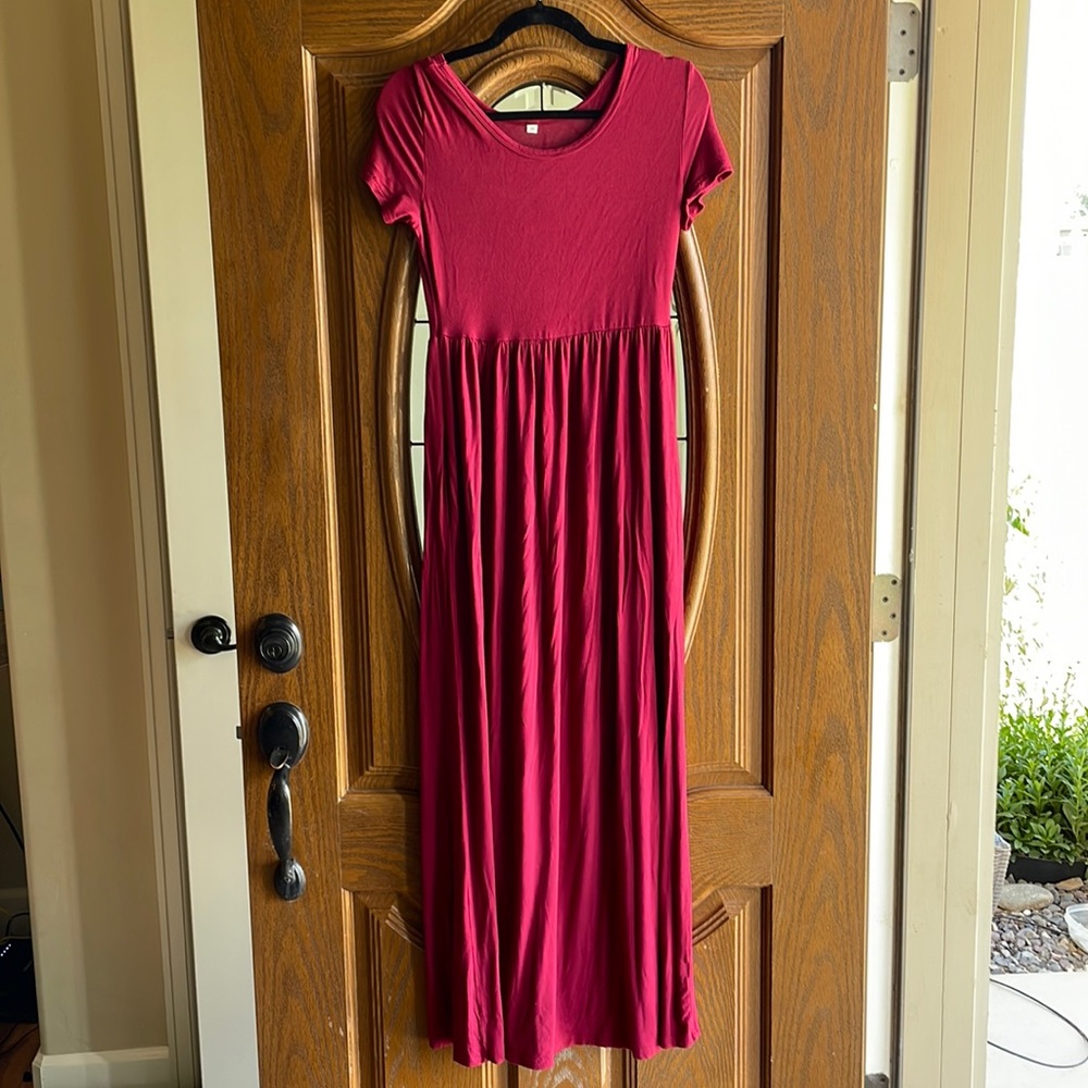 Maroon maxi dress
